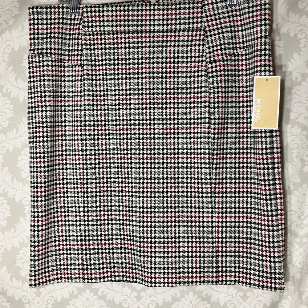 Micheal Kors stretch Houndstooth skirt L